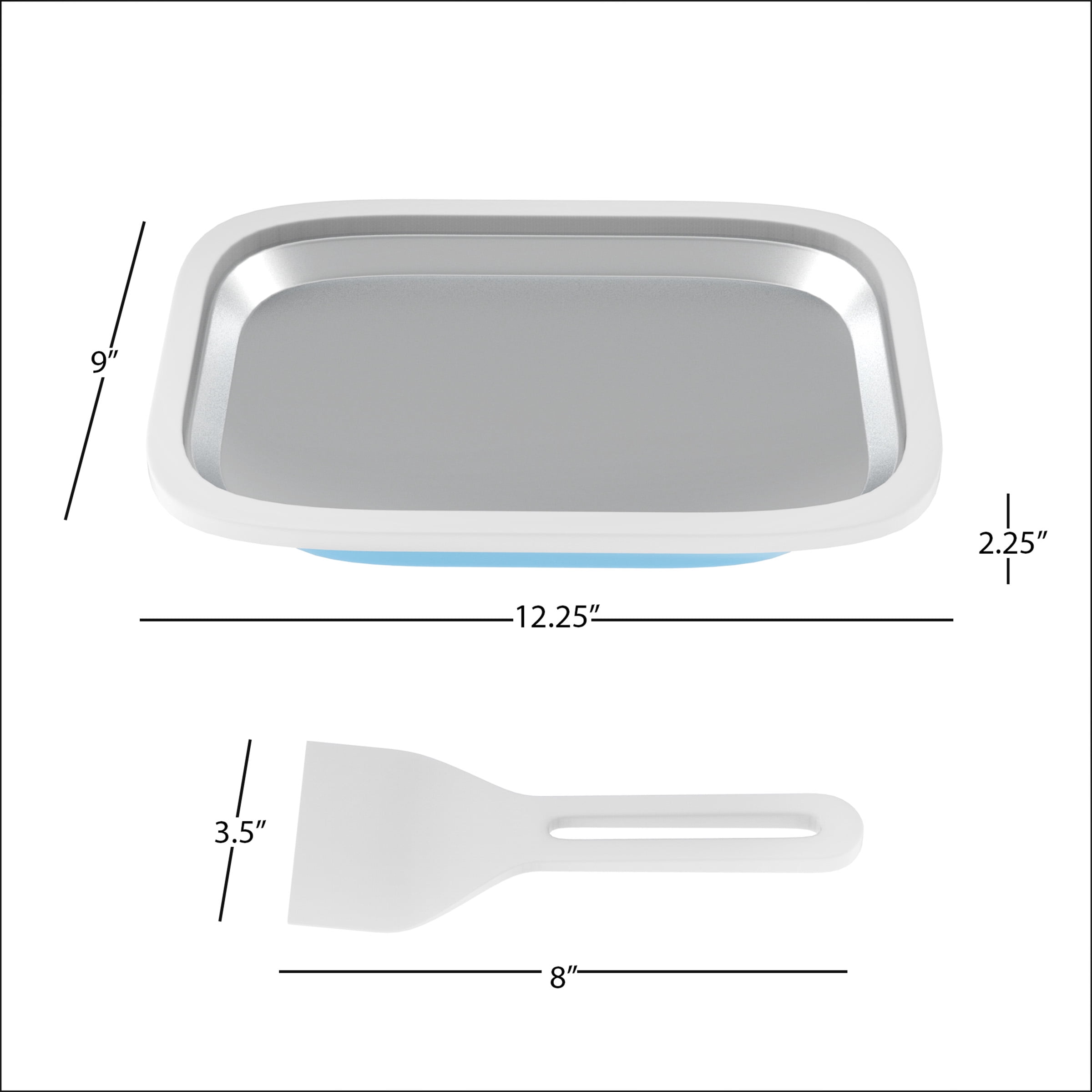 Ice Cream Roller Plate-Anti-Griddle Pan with 2 Spatulas for Easy Homemade Rolled Ice Cream Gelato Sorbet-Frozen Treat Maker by Classic Cuisine