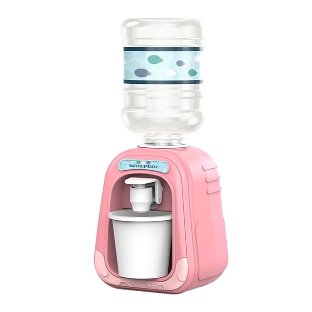 Jierger Mini Distributeur d'Eau pour Enfants Fontaines d'Eau Potable Roses Jouets Éducatifs Miniatures Scène de Jeu Maison de Poupée