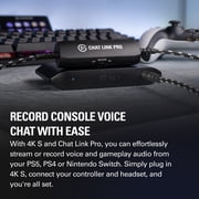 Elgato Game Capture 4K S with Chat Link Pro – 4K60, 1440p120, 1080p240 Capture, VRR Passthrough, HDR10, works with Windows/Mac/iPad, PlayStation Voice & Gameplay Audio Recording Cable included