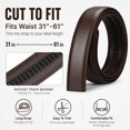 thumbnail image 6 of Men's Ratchet Belt Replacement Strap Only, PU Leather Strap for Automatic Buckle, Cut to Fit 31"-61" Waist, Black Brown - TRISJEM, 6 of 8