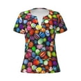 thumbnail image 3 of Naloa Easter Eggs2 Print T-Shirts Short Sleeve V Neck Tees for Women Fashion Tops Trendy Lightweight Soft Casual Summer Outfits Clothes, 3 of 5