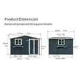 thumbnail image 3 of LuckyNote 10x8 FT Outdoor Metal Storage Shed, Coal Gray, Lockable Double Door Tool Shed with Window & Flower Rack, Weatherproof, 3 of 16