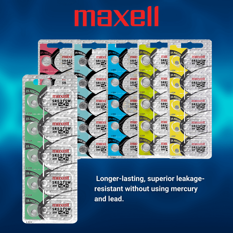 Maxell 319 SR527SW 1.55V Silver Oxide Watch Battery 1 Pc