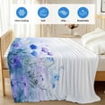 thumbnail image 4 of Blue Flower Cooling Blanket,Lightweight Breathable Summer Throw Blanket with Double Sided Cold Effect,Modern Pastoral Watercolor Oil Painting Picnic Blankets Bed Sheet for Hot Sleepers 50"x60", 4 of 8