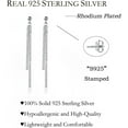 thumbnail image 6 of Sterling Silver Crystal Rhinestone Linear Drop Earrings for Women Teens CZ Long Dangle Earrings Tassel Chain Studs, 6 of 6