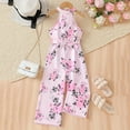 thumbnail image 1 of European Style Summer Wrap Around Long Pants For Girls With Rose Print Belt Long Sleeves Toddlers Young Children Wear, 1 of 8