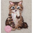 thumbnail image 4 of Brown Cat, Playing Pink Yarn Ball, Pets, Kitten, Embroidered, Iron on Patch, 4 of 6