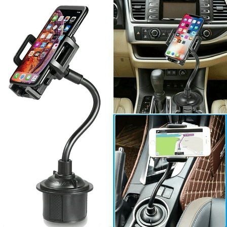 Car Cup Holder Phone Mount, Adjustable Gooseneck Cradle Holder Stand for iPhone, Samsung, Google Pixel, Universal Fit
