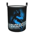 thumbnail image 1 of ZICANCN Wolf Logo Laundry Basket Organizer - Dirty Clothes Hamper for Bathroom Kids Girls Boys Laundry Hamper Small, 1 of 8
