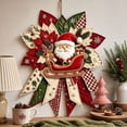 thumbnail image 3 of Festive Quilted Christmas Door Hanging DIY Sewing Kit, Christmas Quilted Bow DIY Kit with Fabric, Batting, Thread, Templates & Instructions, Patchwork Decor Kit for Door Wall Display(Santa Claus), 3 of 6