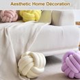 thumbnail image 4 of Graflsoa Round Knotted Velvet Cushion for Sofa & Car Seat - Soft Plush, 20CM, Multi-Color Options, 4 of 6