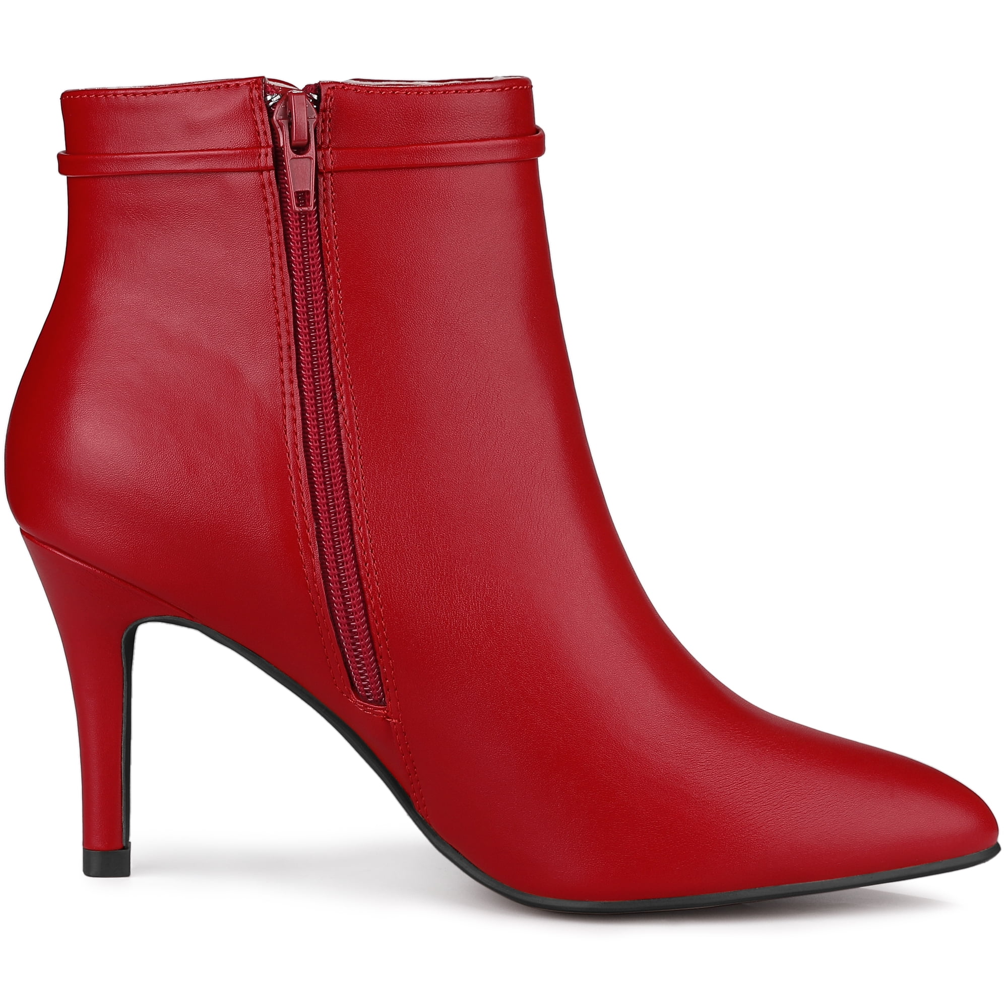 Buy Margen Ankle High Pointed Toe Block Heeled Boot In Red | Boots | Rag &  Co United States