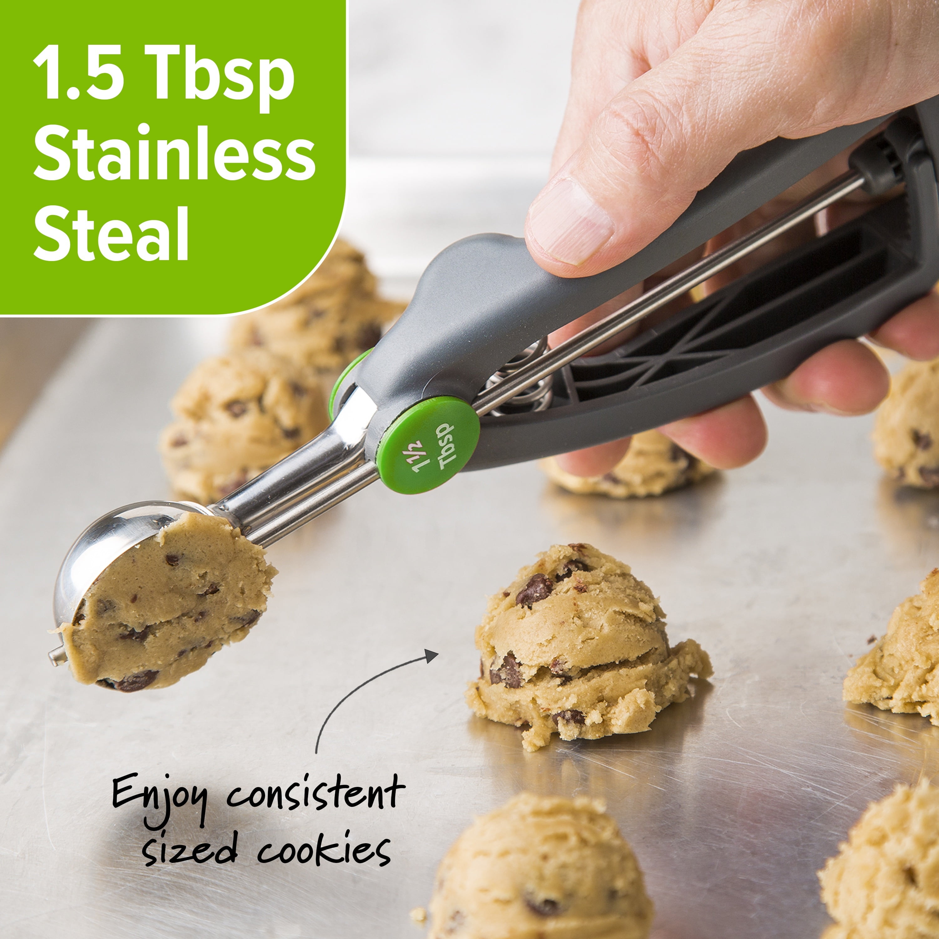 Prep Solutions 1.5 Tbsp. Stainless Steel, Quick-Release Cookie Scoop