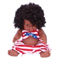 thumbnail image 2 of Muñeca negra de 30cm de vinilo, bonita muñeca africana simulada, juguete para juego de rol para niños, regalo, 2 of 14