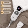 thumbnail image 3 of MaxKare Heated Throw Blanket, Electric Blanket with 6 Heating Levels & 4H Auto-off, Machine Washable, 50" x 60", Linen & White, 3 of 11