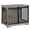 Greige, variant on 27.2" Dog Crate Furniture with Barn Door, Heavy Duty Wooden Kennel for Small Dogs up to 22 lb, White Brown