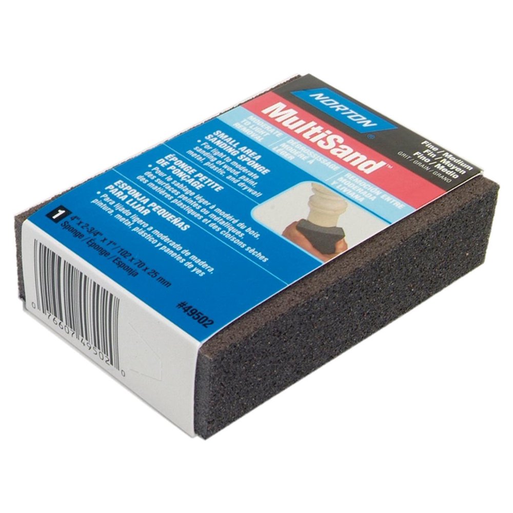 MultiSand 49502 Flexible Sanding Sponge, Small, 4 in L x 23/4 in W, 1