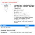 thumbnail image 2 of Lower and Upper Intake Manifold Gasket Set - Compatible with 1996 - 2000 GMC Yukon 5.7L V8 1997 1998 1999, 2 of 2
