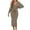 Khaki, variant on Women's Long Maxi Sweater Dresses Sexy Wrap Batwing V Neck Slit Open Back Holiday Bodycon Dress with Belt