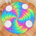 thumbnail image 2 of Colorful Tie Dye Mandala Pattern Round Fitted Tablecloth with Elastic Edge,Dining Table Cover Waterproof,Outdoor Round Tablecloth for Camping,Dining,Indoor and Outdoor, 2 of 7