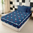 thumbnail image 2 of Erosebridal Cartoon Polka Dot Zipper Twin Comforter Sets with Fitted Sheet and 2 Pillowcases for Girls, Navy Retro Circle Zipper Bedding Set, Navy Reversible, 4pcs, 2 of 7
