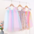 thumbnail image 4 of Bearichfupo Toddler Girls Fly Sleeve Rainbow Tie Dye Tulle Princess Dress Dance Party Dresses Clothes, Sizes 18-24 Months, 4 of 4