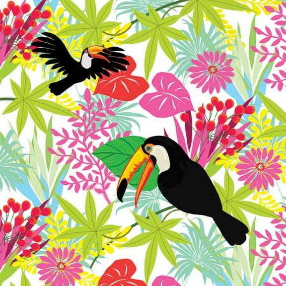 Toucans in the Jungle - Decorative Party Lunch Paper Napkins 100pcs - Perfect for Pool, Tropical Party, Birthday, Special Occasions, Weddings
