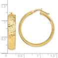 thumbnail image 3 of Auriga 14k Yellow Gold Polished Diamond-cut Round Hoop Earrings for Women, 3 of 5