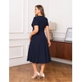 thumbnail image 4 of a.Jesdani Womens Plus Size Dresses Flutter Sleeve A-Line Midi Dress Wedding Guest Dress Navy L, 4 of 14