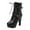 Black, variant on Mid Calf Boots Women Kitten Heel Square Toe Lace-Up Booties Casual Outdoor Comfortable Dressy Boots Winter Warm Shoes for Women White 5.5