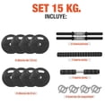thumbnail image 2 of Set de Mancuernas Ajustables Altera 15 kg con Barra Recta y Discos Intercambiables, 2 of 8