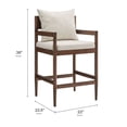 thumbnail image 4 of Counter Stool Chair, White, Fabric, Wood, Bar Pub Cafe Bistro Dining Kitchen Hospitality Restaurant, Modern Contemporary, HB37883, 4 of 9