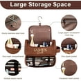 thumbnail image 2 of Personalized Gifts for Men, Mens Personalize Toiletry Bag, Custom Leather Toiletries Travel Bag, Customize Shaving Kit, Men's Gift Ideas for Christmas（Brown）, 2 of 14