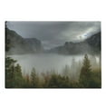 thumbnail image 1 of Yosemite Cutting Board, American Valley Autumn View Dark Clouds Heavy Haze Rainy Day Landscape Print, Decorative Tempered Glass Cutting and Serving Board, Large Size, Green Grey, by Ambesonne, 1 of 1