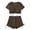 Brown, variant on Women'S 2 Pieces Swimsuits Crisscross Bikini Top Tummy Control Side Tie Boyshorts Brown M