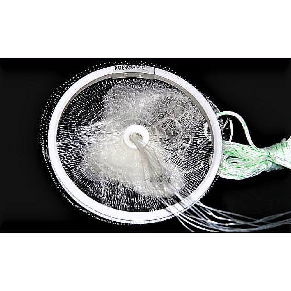Fitec EZThrow 1000 Super Spreader Cast Net 4' x 3/8" Mesh, Clear,1 lb wts