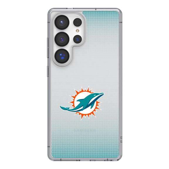 Miami Dolphins Linen Logo Galaxy Clear Case