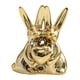 thumbnail image 2 of Estatua de pareja de conejos Escultura de animales de cerámica Figura de escritorio Figura de conejo Pascua Dorado, 2 of 9