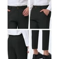 thumbnail image 6 of INSPIRE CHIC Men's Cropped Dress Business Pants Straight Fit Flat Front Suit Trousers 28 Black, 6 of 7