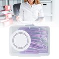 thumbnail image 1 of Metal Paper Clips, Innovative Book Binding Paper Clips Unique Colored  for School 50mm Lavender Purple, 1 of 7