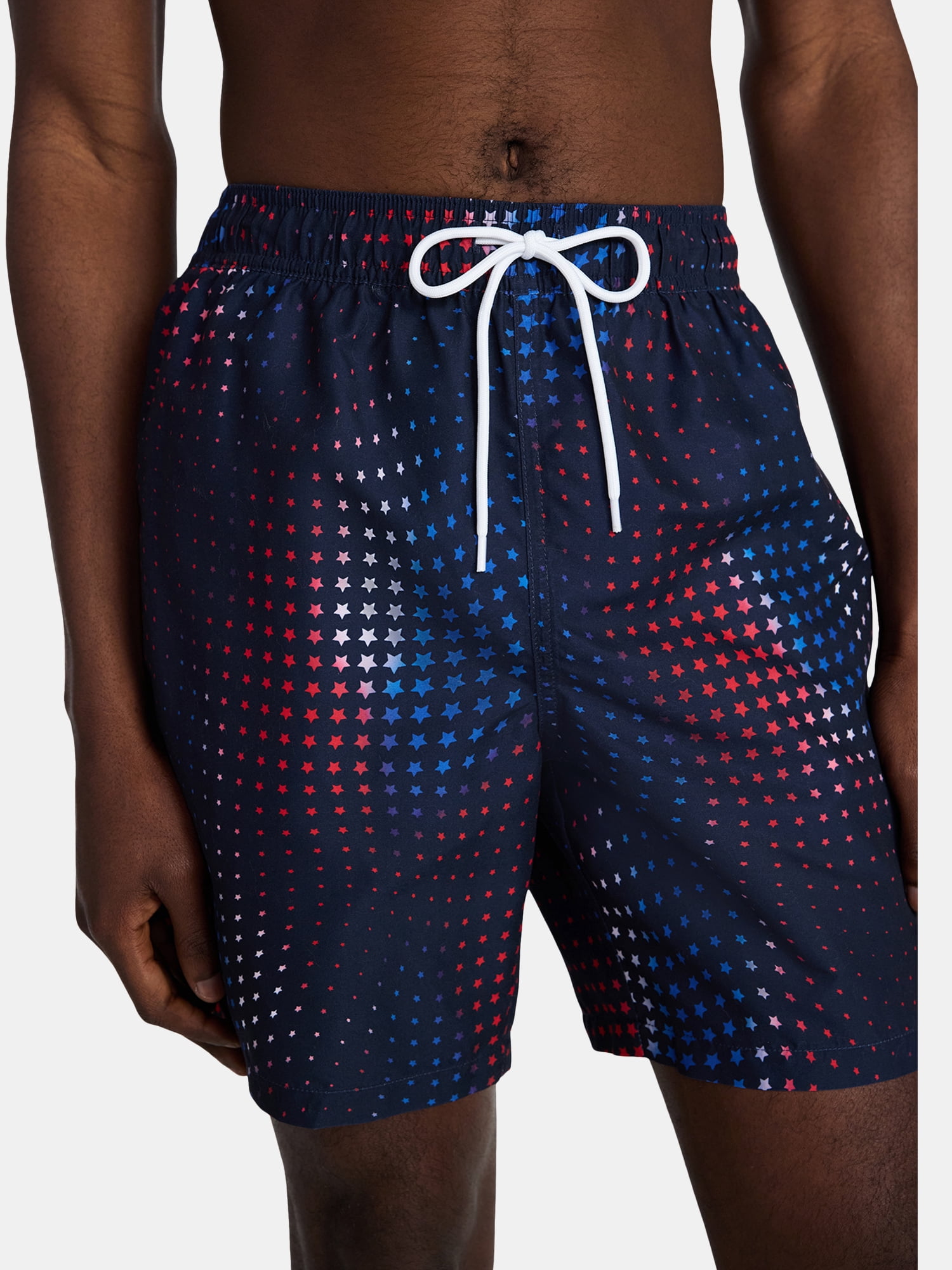 Fourth of July Men's & Big Men's Americana Swim Trunks from Way to Celebrate, 7" Inseam, Sizes S-3XL