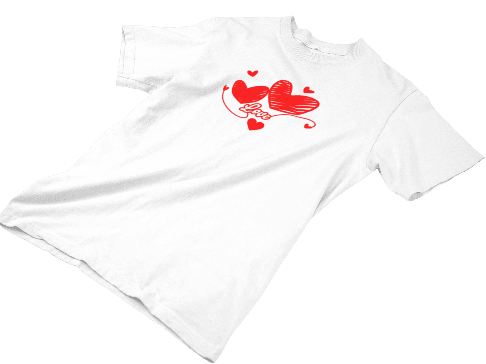 kiMaran Love T-Shirt Red Heart Sign Pen Simple Clipart Unisex Short Sleeve  Tee (Black XL) 