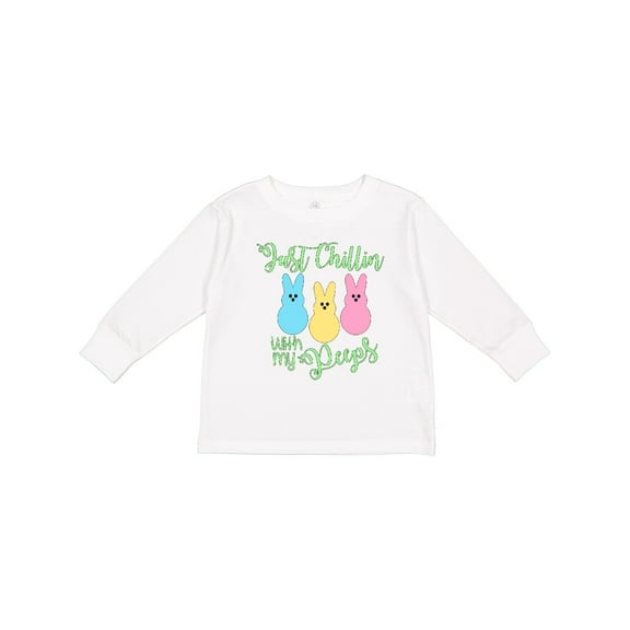 Inktastic Funny Easter Just Chillin' with My Peeps Boys or Girls Long Sleeve Toddler T-Shirt