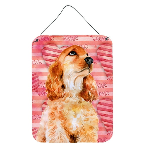 Carolines Treasures BB9793DS1216 Cocker Spaniel Love Wall or Door Hanging Prints Red 12WX16H multicolor