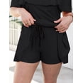 thumbnail image 4 of a.Jesdani Women Plus Size One piece Swimsuits Tummy Control Two Piece Bathing Suit Off Shoulder Ruffled Flounce Swimdress with Shorts Black 2X, 4 of 12