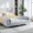 Gray + Polyester, variant on Chenille Chaise Lounge Bench 83.1", End of Bed Daybed with Armrests & 2 Bolster Pillows - Beige