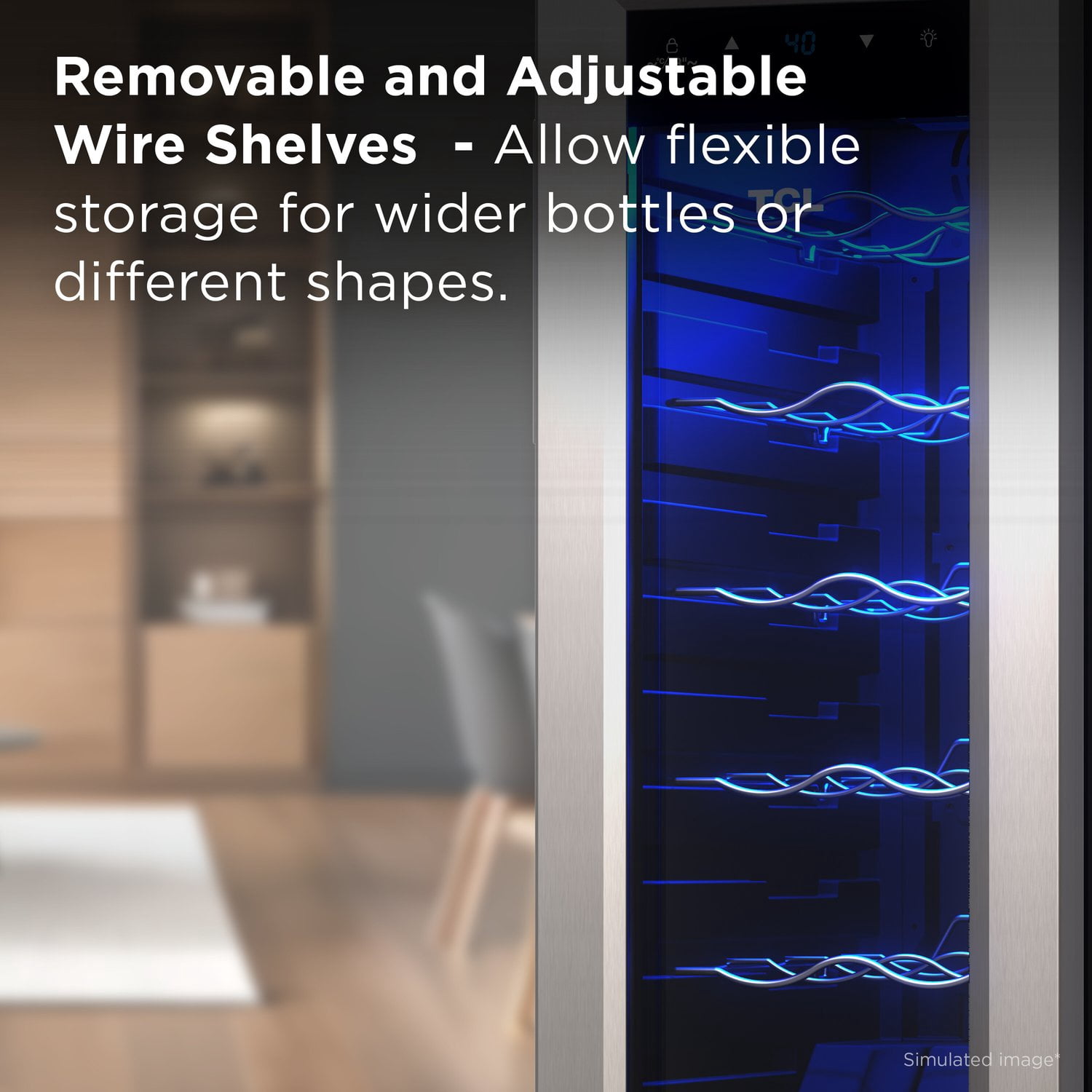 TCL Stainless Steel Single Door 12 Bottle Wine Cooler for Kitchen, Bedroom & Office, 1.24 Cu. Ft.