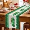 thumbnail image 5 of Saint Patrick's Day Table Runner 90 Inches Long Farmhouse Dress Scarves, Luck Leaves Car Grey Wooden Plaid Dining Tablerunner for Coffee Table/Kitchen Island/Party Décor, 13" x 90", 5 of 8