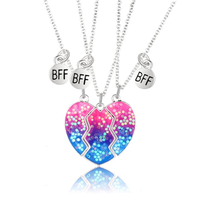 3 piezas lindo medio corazón roto koala aguacate collar pulsera para mejor amiga mujeres niña hombres niño corazón dividido para siempre amistad regalos amor