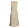 thumbnail image 5 of Npasoilc spring dresses for women 2024 summer tank dresses Women Casual Striped Sleeveless Dress Crew Neck Linen Long Dress with Pocket, 5 of 7